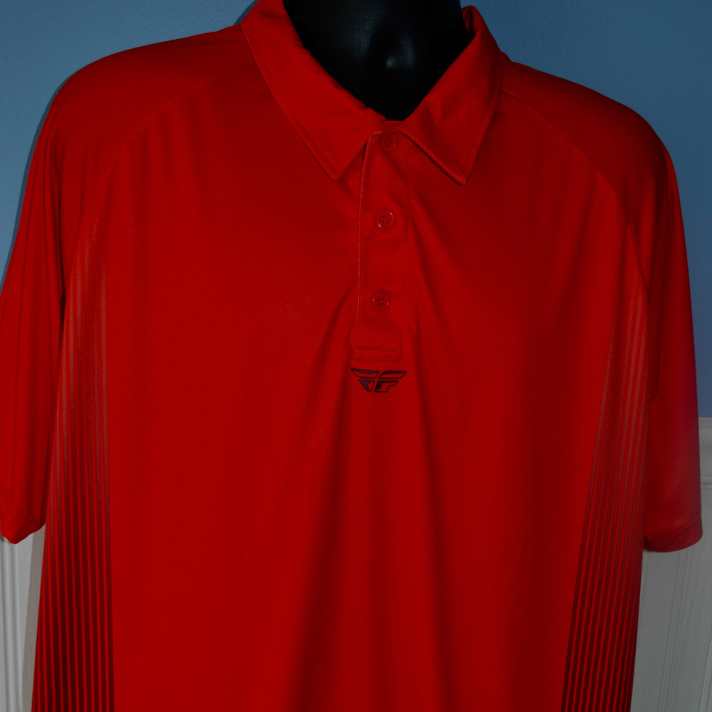 Fly Racing Polo Shirt s/s XL Motocross Red Gray